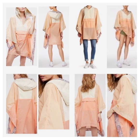Free People ColorBlock Hooded Poncho Jacket. NWT. - Picture 2 of 7